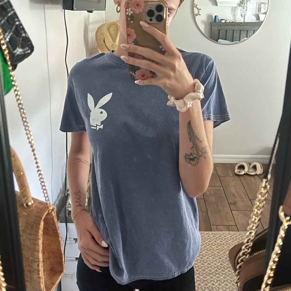 Blue and White playboy t-shirt